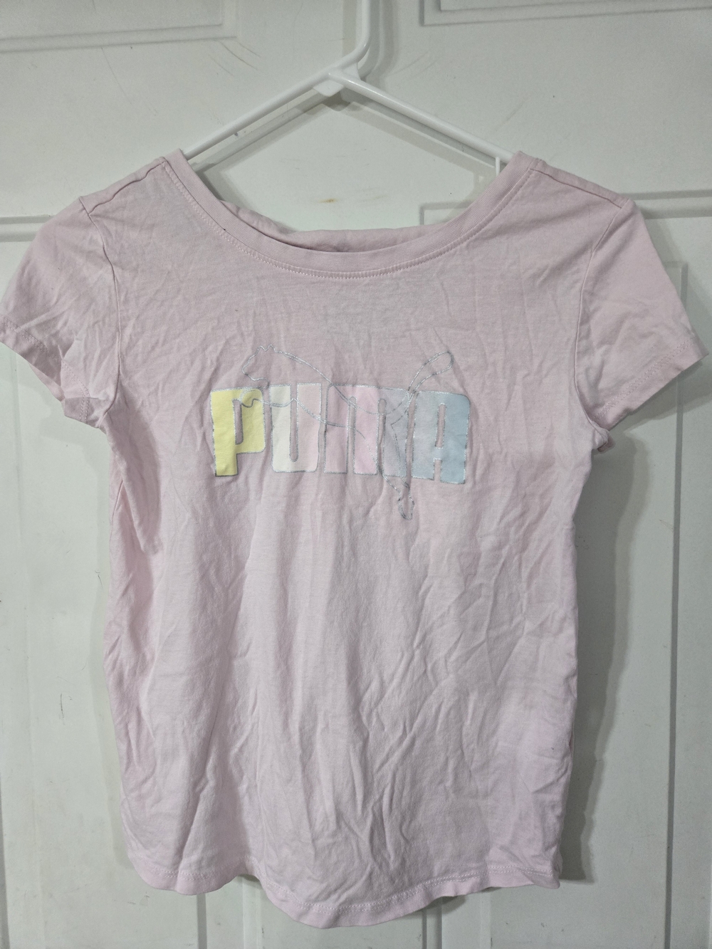 Puma Light Pink Logo Crewneck Tee